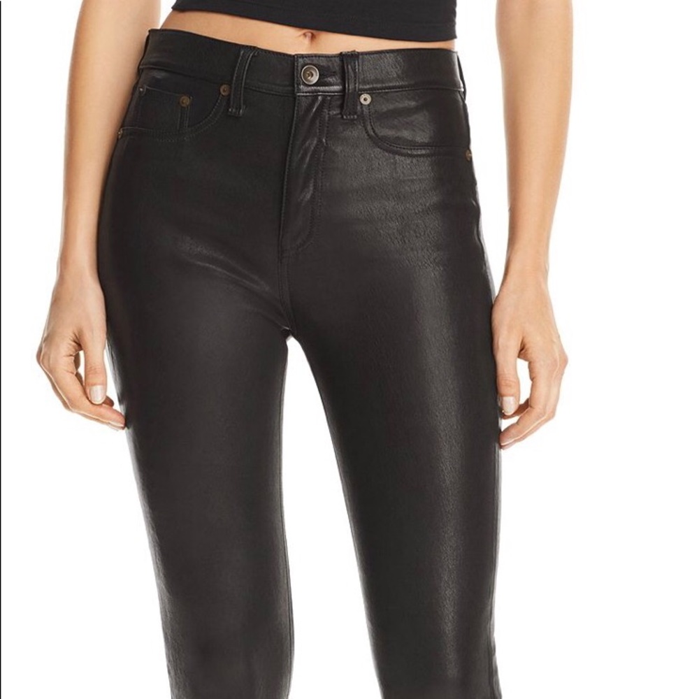 RAG AND BONE HIGH-RISE LEATHER ANKLE SKINNY 25
